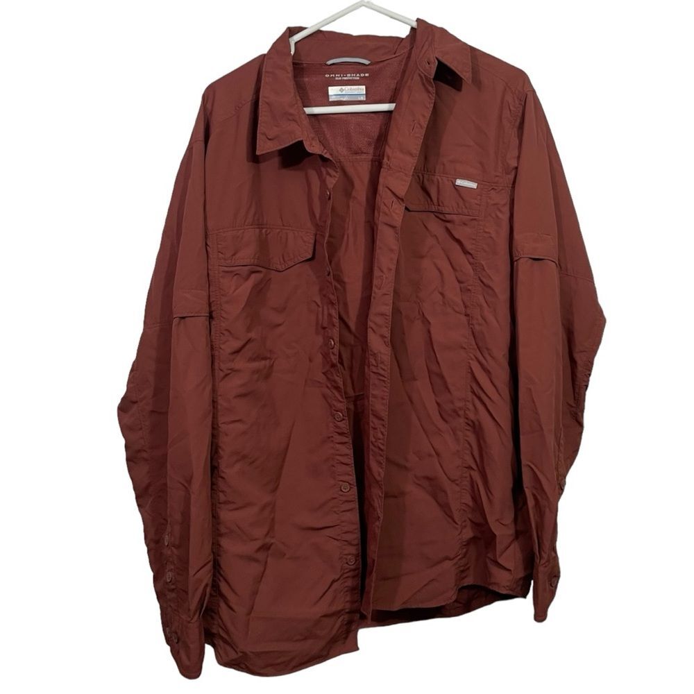 Columbia Omni-Shade Burnt Orange Long Sleeve Button Up Shirt